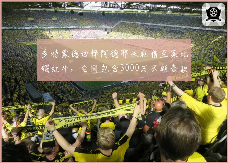 多特蒙德边锋阿德耶米租借至莱比锡红牛,合同包含3000万买断条款